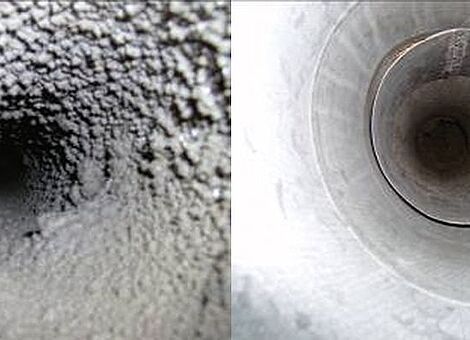 Verifica del canale di ventilazione prima e dopo la pulizia
