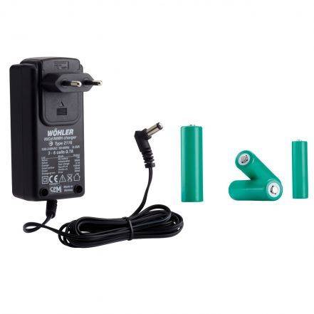 Alimentatore e 4 batterie ricaricabili